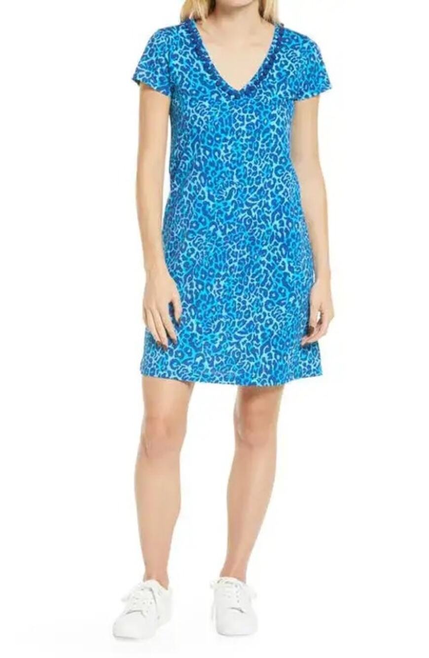 Lilly Pulitzer Women's Etta Pullover Dress Oyster Bay Navy Blue Small